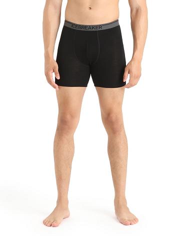 Sous Vêtement Icebreaker Merino Anatomica Long Boxers Homme Noir | FR 1285TCEV